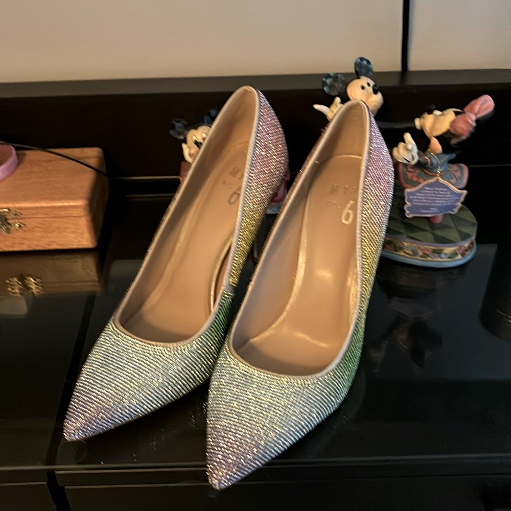 Rainbow rhinestone Mix no. 6 stiletto. Size 9. Worn once